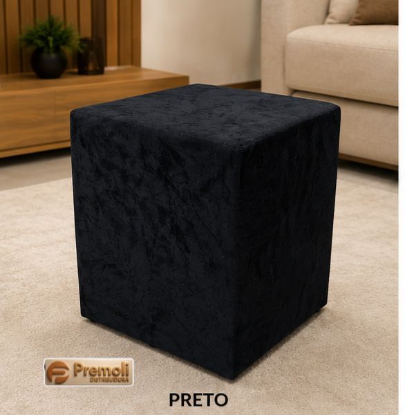Puff Quadrado 35×35 Cor Preto Imagem Ilustrativa
