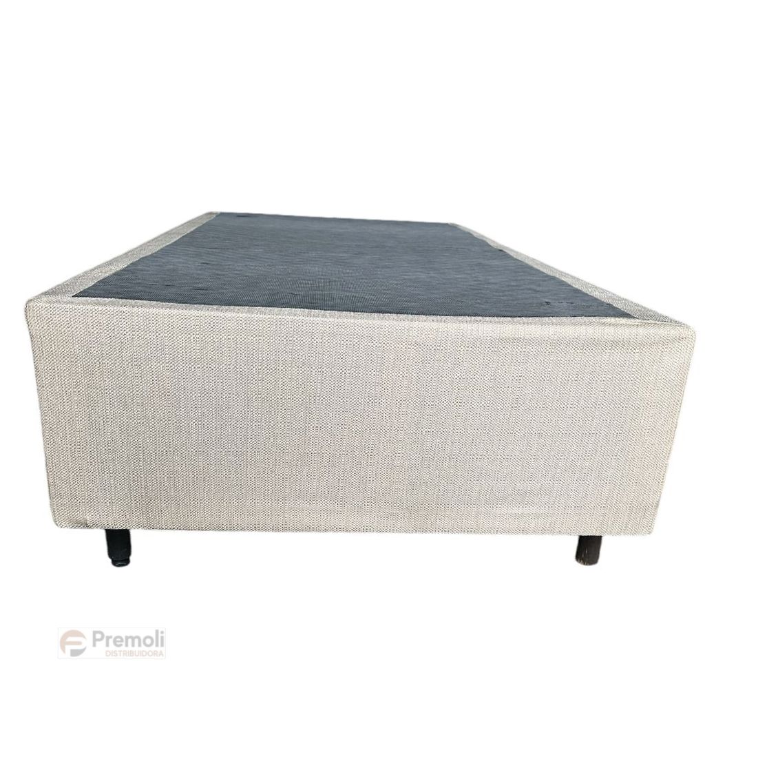 Base Solteira Mexico 88x188x30 de Corino Cor Bege Pés Platicos