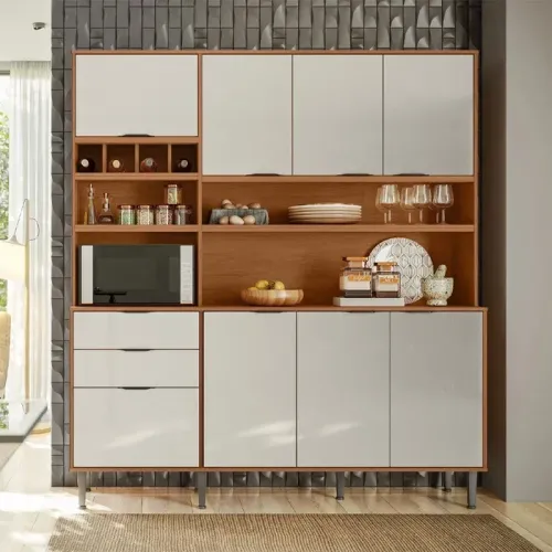 Lukaliam Kit Cozinha Viena Jequitibá/Off White