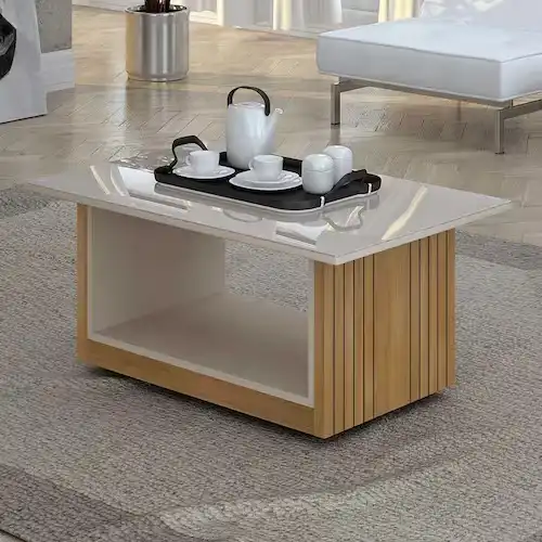 Valdemoveis Mesa de Centro Veneza Cin/Off White